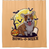 Corgi Howl-O-Ween Douchegordijn (Voorkant)