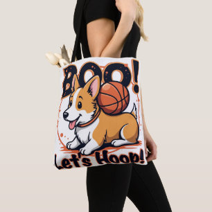 Corgi Howls: Boe! Laten we hoepelen! Tote Bag