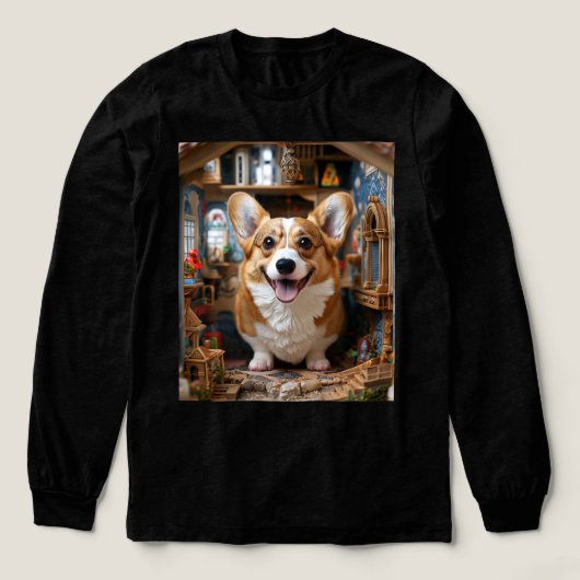 Corgi huis Tri-Blend shirt (Voorkant)