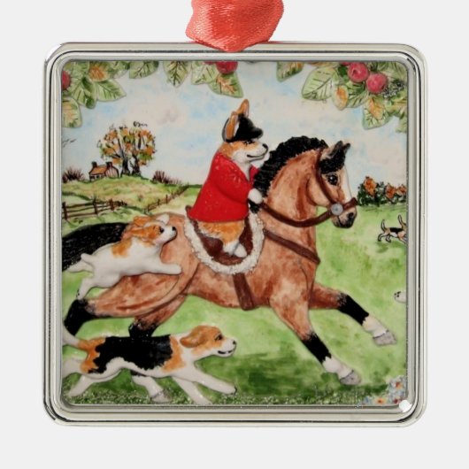 Corgi Huntsman Rides to Hounds Ornament (Voorkant)
