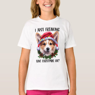 Corgi ik ben gewoon dol op kerstfeestjes. t-shirt