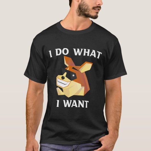 Corgi ik doe wat ik wil dat Funny 869 T-shirt (Voorkant)