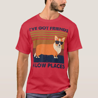 Corgi ik heb vrienden op een kleine plaats in  Dog T-shirt