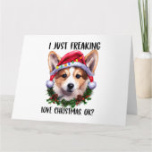 Corgi Ik hou gewoon van Kerstmis Ok Kerstmis Kaart (Voorkant)