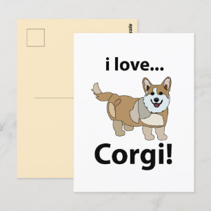 Corgi Ik hou van Corgi Briefkaart