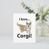 Corgi Ik hou van Corgi Briefkaart (Staand voorkant)