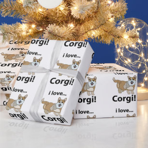Corgi Ik hou van Corgi Cadeaupapier