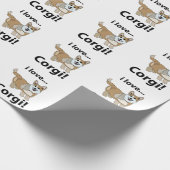 Corgi Ik hou van Corgi Cadeaupapier (Hoek)