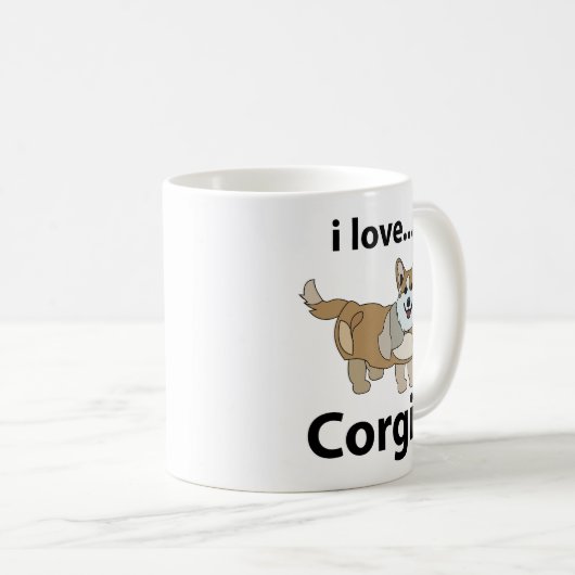 Corgi Ik hou van Corgi Coffee Mok (Voorkant rechts)