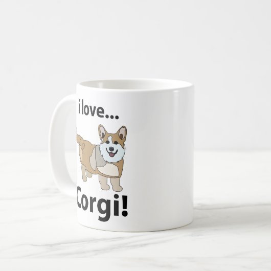 Corgi Ik hou van Corgi Coffee Mok (Voorkant links)