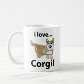 Corgi Ik hou van Corgi Coffee Mok (Links)