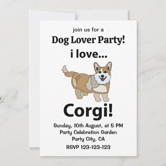 Corgi Ik hou van Corgi Kaart (Voorkant)