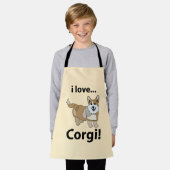 Corgi Ik hou van Corgi Kinderen Schort (Gedragen)