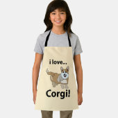 Corgi Ik hou van Corgi Kinderen Schort (Insitu)