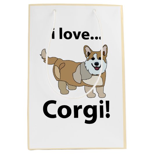 Corgi Ik hou van Corgi Medium Cadeauzakje (Voorkant)