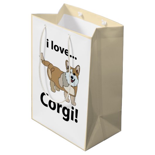 Corgi Ik hou van Corgi Medium Cadeauzakje (Achterkant Gekanteld)
