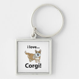 Corgi Ik hou van Corgi Sleutelhanger
