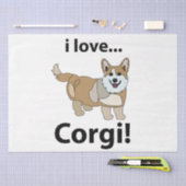 Corgi Ik hou van Corgi Tissuepapier (Craft)
