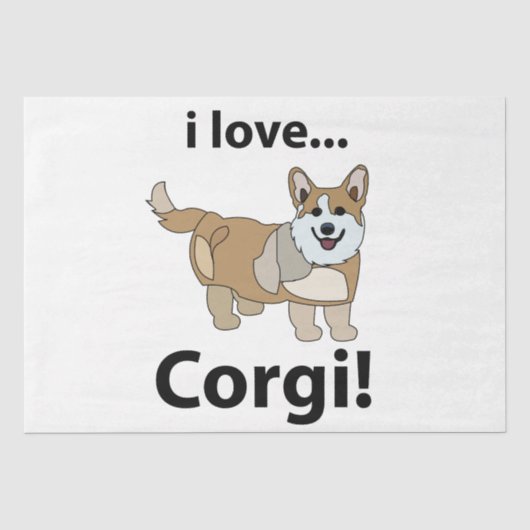 Corgi Ik hou van Corgi Tissuepapier (Voorkant)