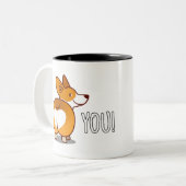 Corgi - Ik hou van je Tweekleurige Koffiemok (Voorkant links)