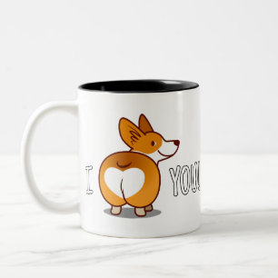 Corgi - Ik hou van je Tweekleurige Koffiemok