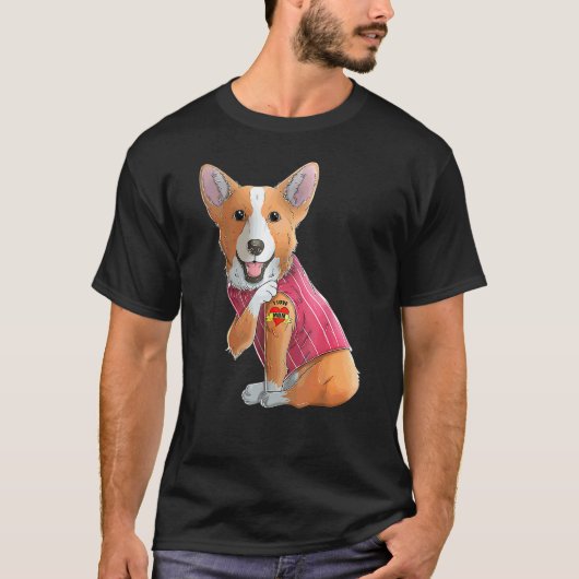 Corgi Ik hou van Moeder Tattoo Hond Moederdag T-shirt (Voorkant)