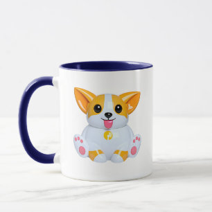 Corgi Illustratie Cute Glanzend Oranje Mok