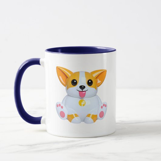 Corgi Illustratie Cute Glanzend Oranje Mok (Links)