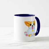 Corgi Illustratie Cute Glanzend Oranje Mok (Voorkant rechts)