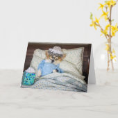 Corgi in Bed blanco wenskaart Kaart (Gele Bloem)