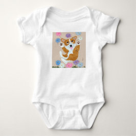 Corgi in Bloemen T-Shirt