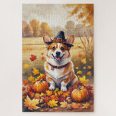 Corgi in de herfst verlaat Thanksgiving kunst Legpuzzel (Verticaal)