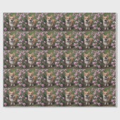 Corgi in de roze rozen, cadeaupapier (Vlak)