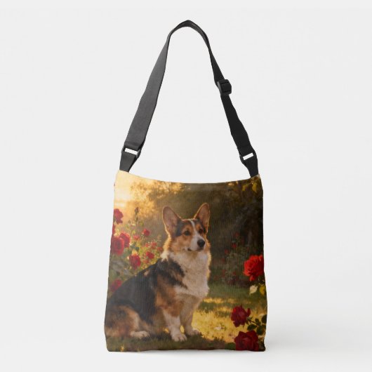 Corgi in de Rozen I Crossbody Tas (Voorkant)