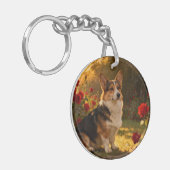 Corgi in de rozen I Sleutelhanger (Voorkant Links)