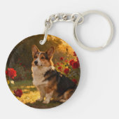 Corgi in de rozen I Sleutelhanger (Achterkant)