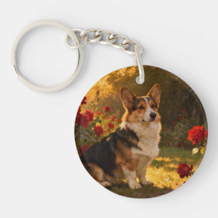 Corgi in de rozen I Sleutelhanger
