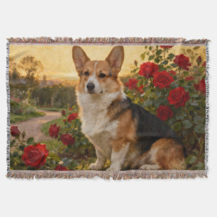 Corgi in de Rozen II Worpdeken Deken