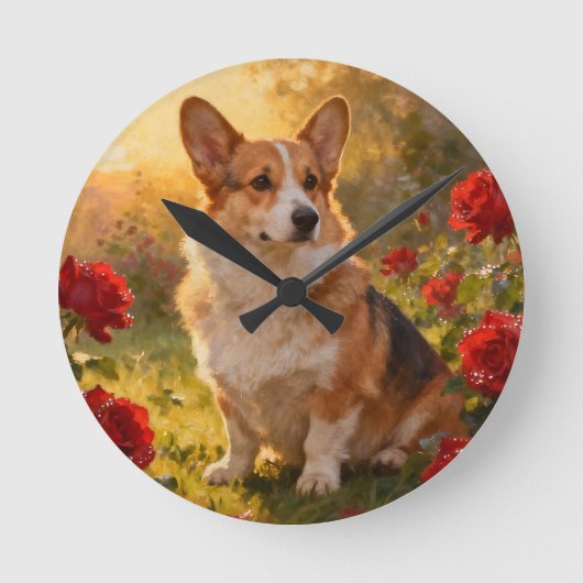 Corgi in de Rozen III Ronde Klok (Voorkant)