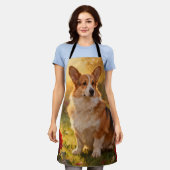 Corgi in de Rozen III Schort (Gedragen)