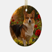 Corgi in de Rozen IV Ornament (Rechts)
