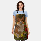 Corgi in de Rozen IV Schort (Gedragen)