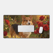 Corgi in de Rozen V Bureaumat (Keyboard & Muis)