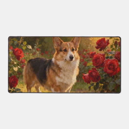 Corgi in de Rozen V Bureaumat (Voorkant)