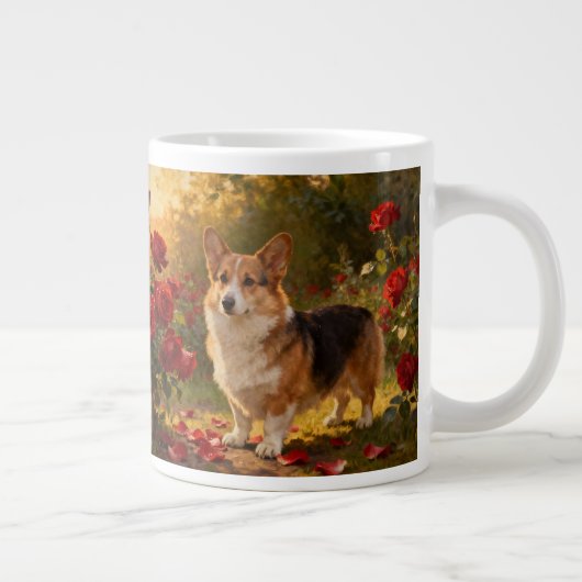 Corgi in de Rozen V Grote Koffiekop (Rechts)