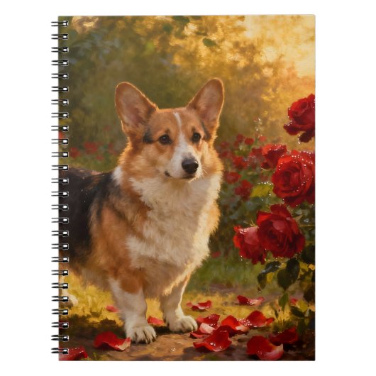 Corgi in de Rozen V Notitieboek (Voorkant)