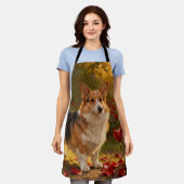 Corgi in de Rozen V Schort (Gedragen)