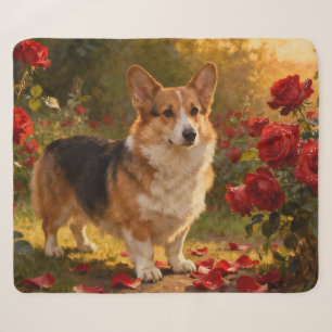 Corgi in de Rozen V Sherpa Deken