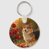 Corgi in de Rozen V Sleutelhanger (Achterkant)