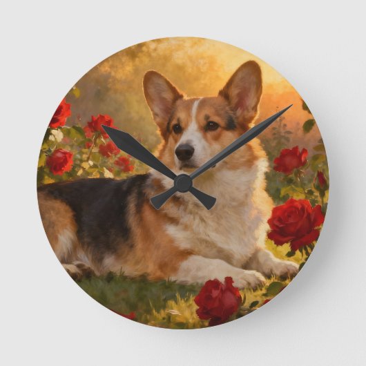 Corgi in de Rozen VI Ronde Klok (Voorkant)